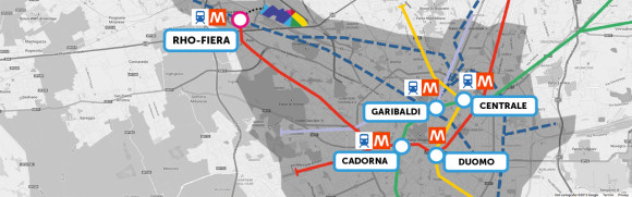 Expo 2015 Milan underground train traffic connections map how to reach