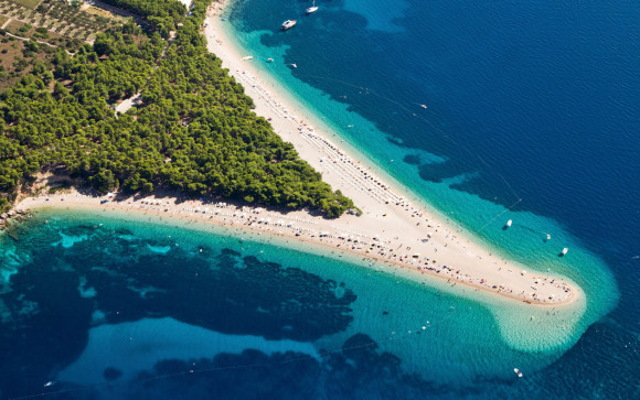 Insel Brac Kroatien Zlatni Rat Strand