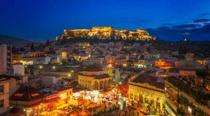 Atenas: Noite e local