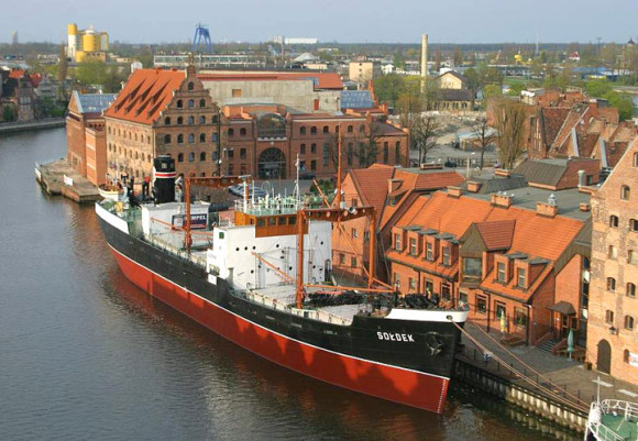 what to see in Gdansk what to visit the ship Soldek anchored in front of the Gdansk Maritime Museum