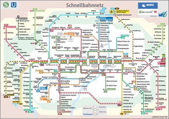 München tunnelbana karta