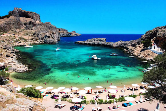 As melhores praias de Rhodes Agios Pavlos beach St Paul Bay Lindos