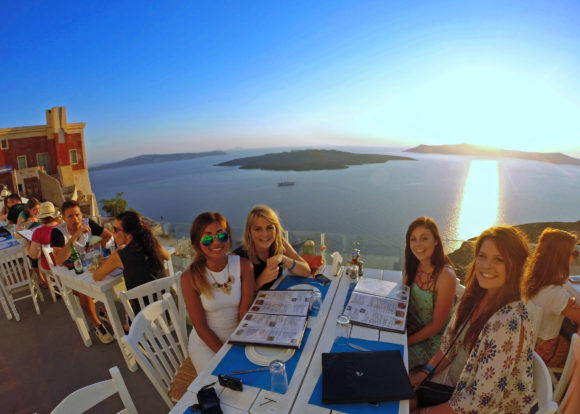 Nightlife Santorini aperitif at sunset