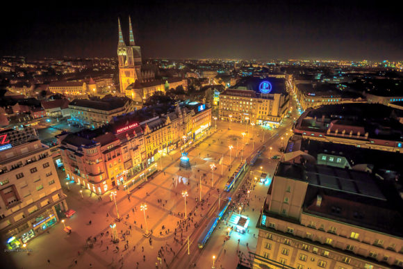 Nachtleven Zagreb bij nacht